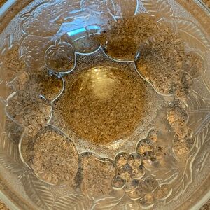 Clear Glass Fruit Embossed Bowl Made in France